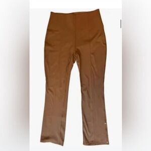 Halara brown high waisted button snap split hem flare pants XL